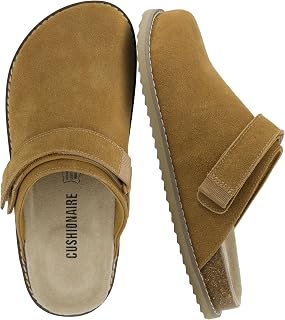 CUSHIONAIRE Women's Boulder Genuine Suede Clogs - Lightweight EVA Sole, Memory Foam Insole, Wide Width Available