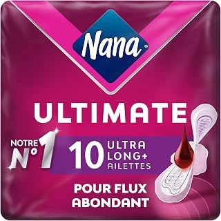 Nana Ultimate Ultra Long+ Sanitary Towels with Wings - 10 Pads