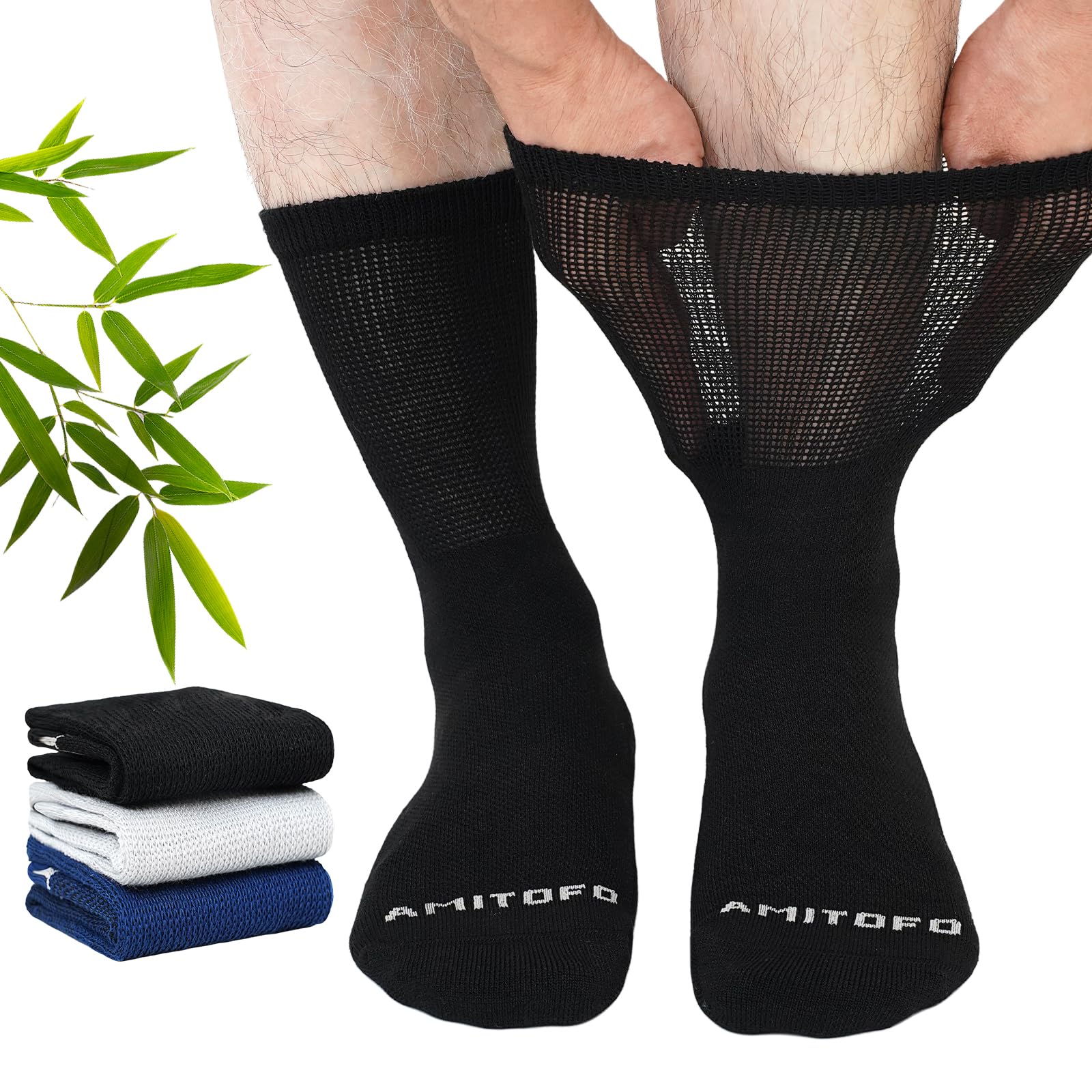 LOFIR Diabetic Socks Men and Women: Seamless Bamboo Sanitary Socks with Extra Wi