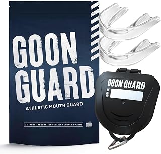 Goon Guard Hockey Mouth Guard Strapless - Hockey Mouth Guard for Adults & Braces: 2X The Impact Absorption, Made in The USA, Case Included (Clear & Clear)