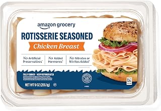 Amazon Grocery, Sliced Rotisserie Seasoned Chicken Breast, 9 Oz