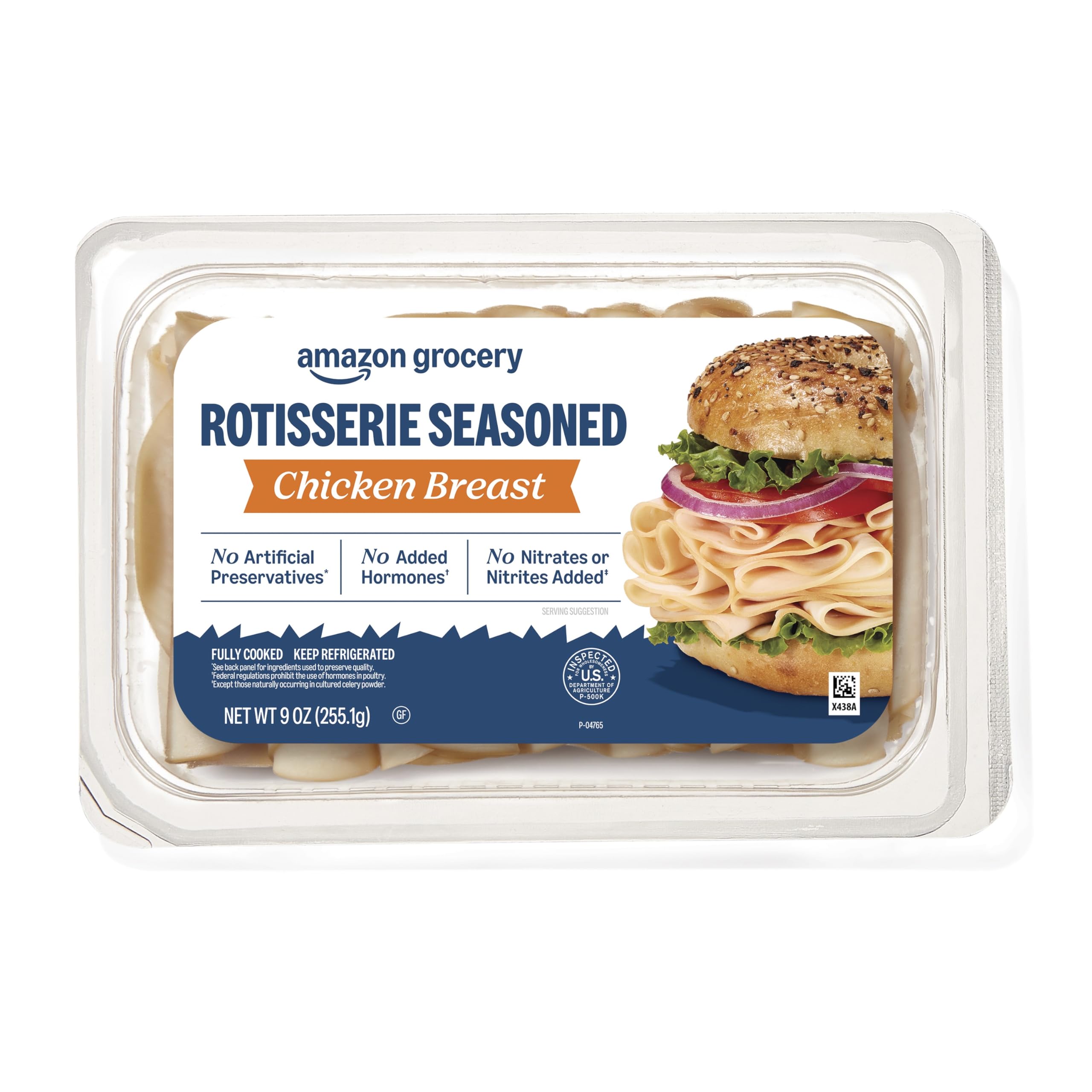 Amazon Grocery, Sliced Rotisserie Seasoned Chicken Breast, 9 Oz