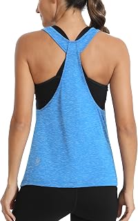 ICTIVE Women's Sleeveless Sports Tank Top, Crossback Open Back Fitness Top, Breathable and Light Weight Training T-Shirt for Intensive Training