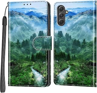 Cover for Samsung Galaxy A54 5G, Wallet PU Leather, Forest