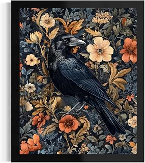 William Morris Poster Vintage Mid Century Victorian Botanical Dark Academia Gothic Decor Gallery 10a (Raven, 18x24 in, Unframed)