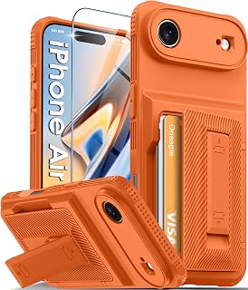 Oneagle Wallet for iPhone Air Case with Card Holder & Kickstand, Orange