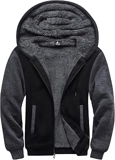 SCODI Hoodies for Men Heavyweight Fleece Sweatshirt Zip Up Thick Jacket