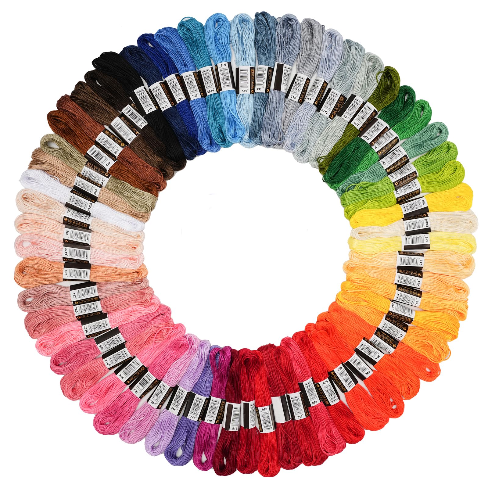 70 Skeins Embroidery Thread Friendship Bracelet String Floss Kit Yarn | Rainbow 