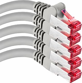 1aTTack.de Cat6 SFTP Network Cable 5x 0.5m RJ45 LAN Ethernet Grey