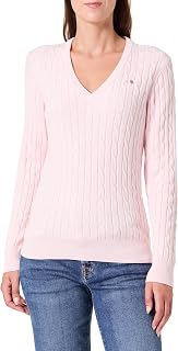 GANT Women's V Neck Cotton Stretch Sweater