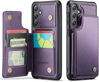 Vinich for Samsung Galaxy S24 FE Wallet Case with Card Holder, Purple
