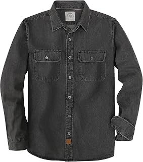 Dubinik® 8.8 oz Jeanshemden Herren Langarm Freizeithemden für Männer Knöpfe
