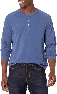 Amazon Essentials Men's Long Sleeve Henley Shirt 100% Cotton
