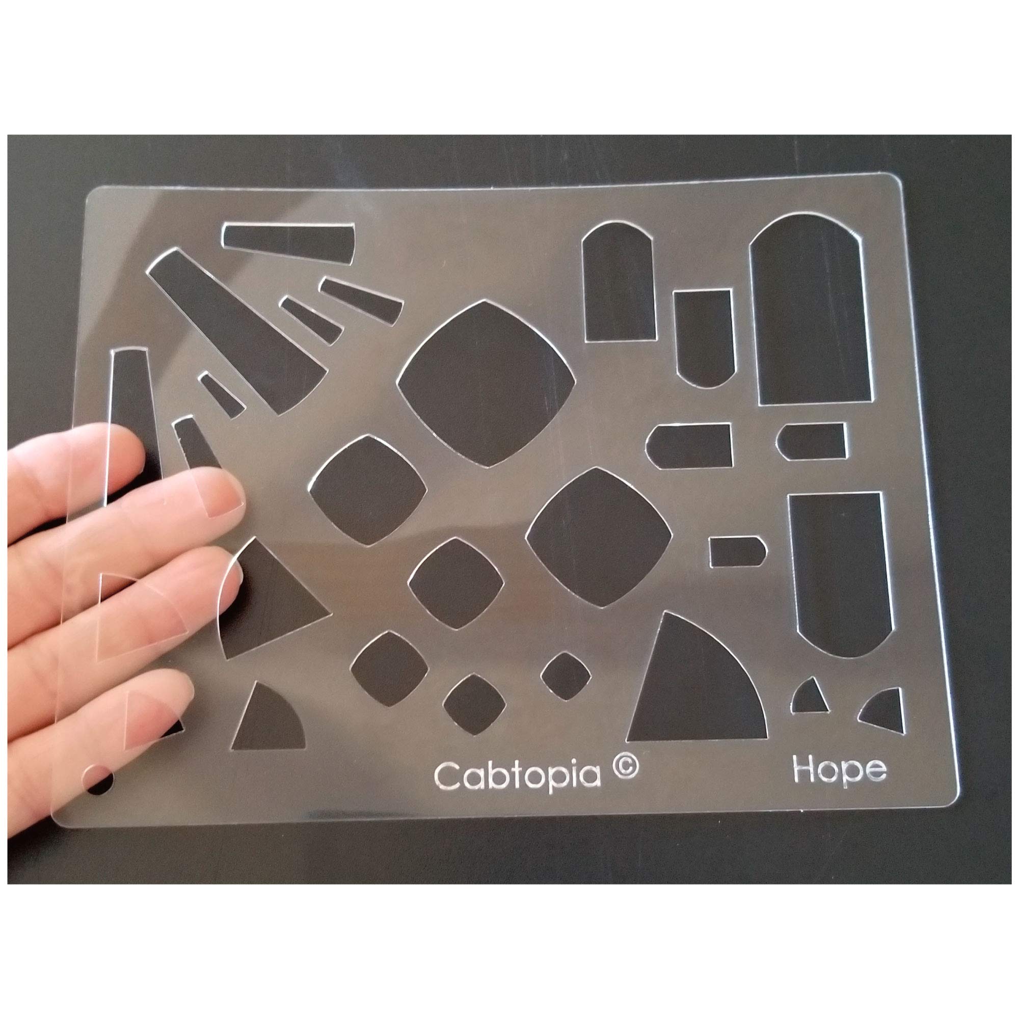 Cabtopia - Lapidary Jewelry Design Template Stencil Hope