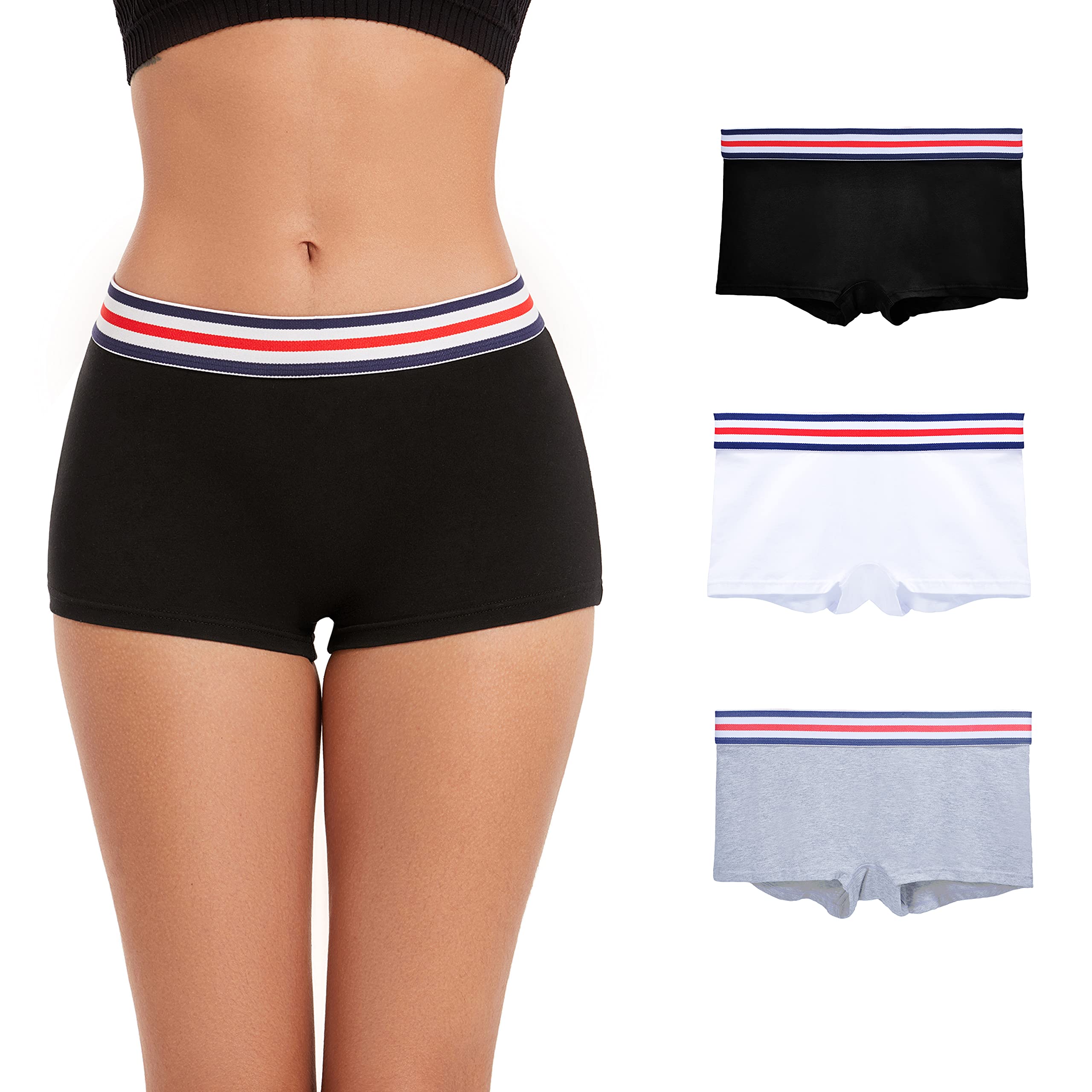ZLYC Women's Cotton Elastic Panties Culotte Shorts Boxer Shorts