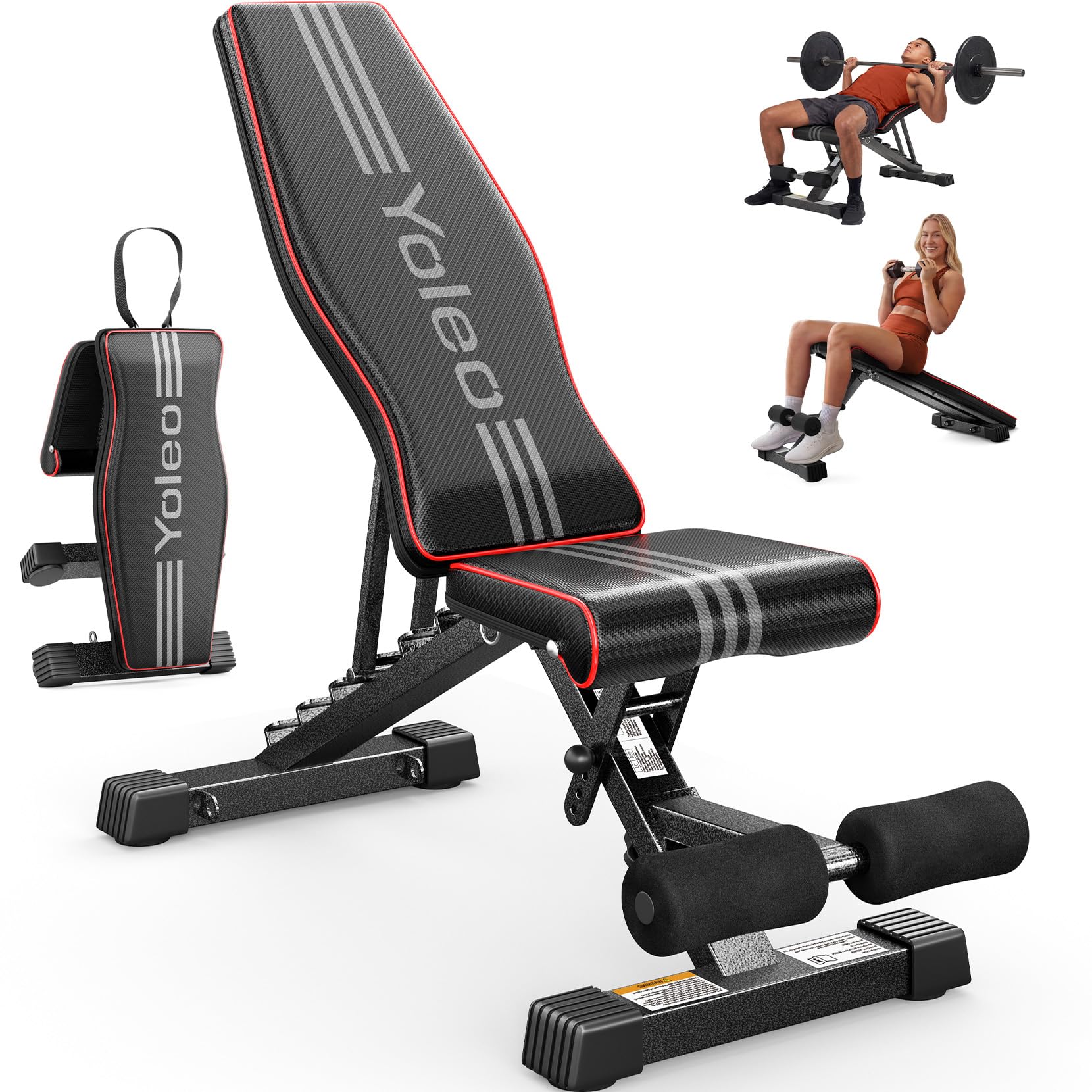YOLEO Adjustable Weight Bench, 827LBS Foldable Workout Bench for Home Gym | 98% 