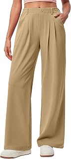 Wide Leg Dress Pants for Women Pull on Work Pants Business Casual Outfits