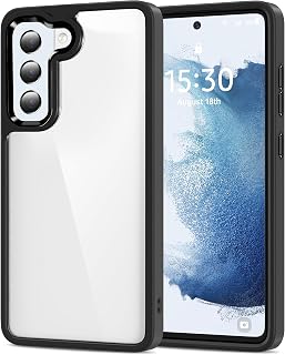 HOOMIL Case for Samsung Galaxy S22 5G 6.1-Inch, Non-Yellowing, Drop Protection, Anti-Scratch Transparent Hard Back Phone Cover - Black