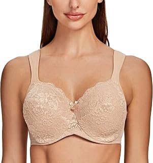 MELENECA - Full Cup Bra with Lace Underwire for Women