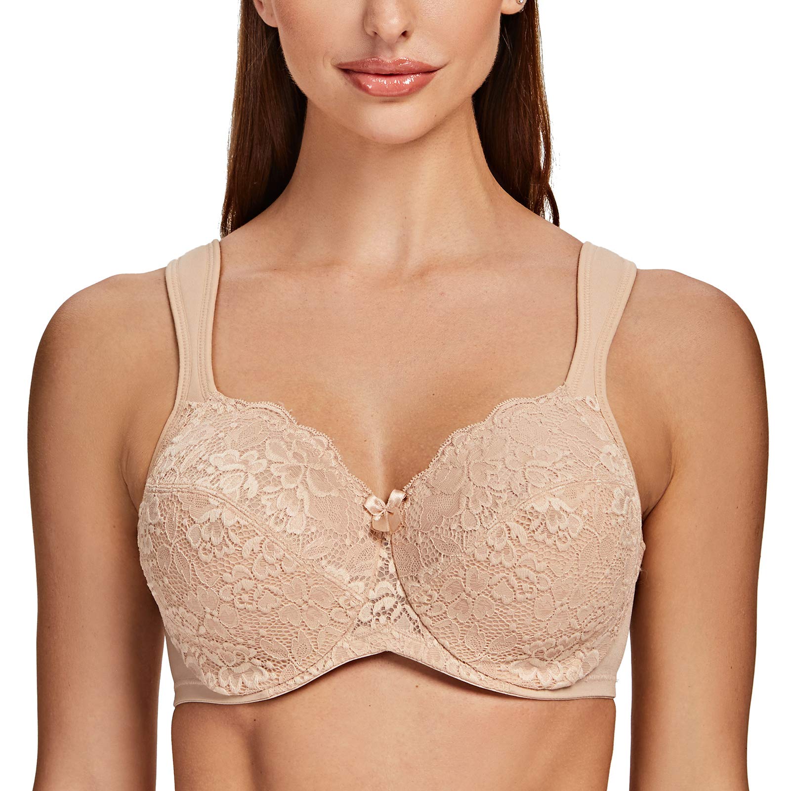 MELENECA - Full Cup Bra with Lace Underwire for Women