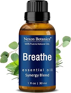 Breathe Essential Oil Blend 30 ml - Eucalyptus, Menthol for Humidifiers | Breathe Easy Aromatherapy Blend with Eucalyptus, Peppermint, Rosemary and Niaouli Oils for Diffusers - Nexon Botanics