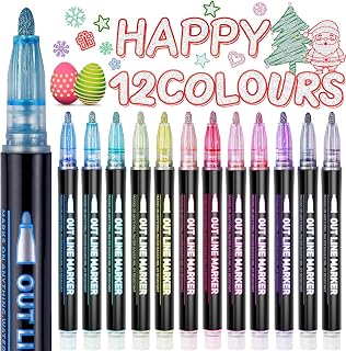 Lenski Glitter Felt Tip Pens 12 Colouring Pages for Children Girl Gift
