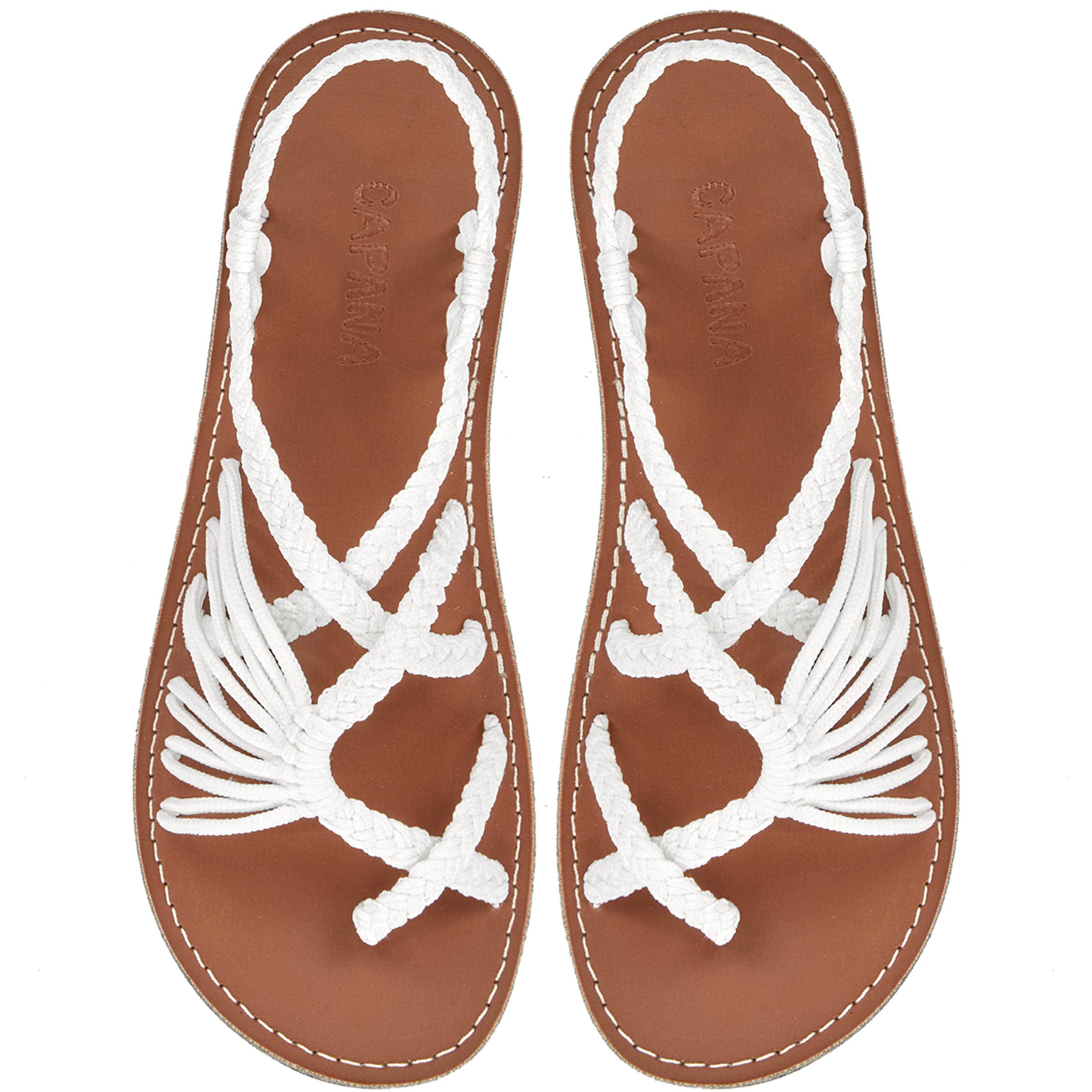 Capana Woven Women's Flat Sandals - Strappy Braided Sandals, Beach Sandals for W