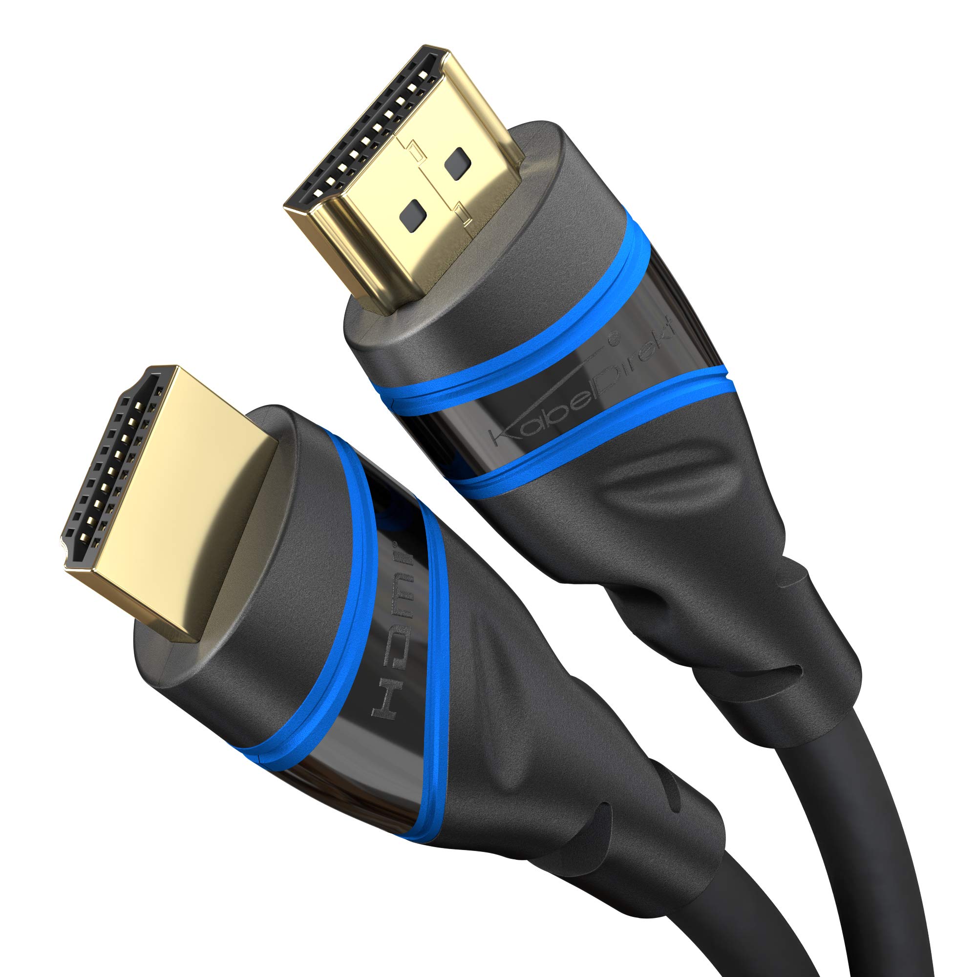 KabelDirekt HDMI Cable 2.1 10K & 8K - 1 m Black to Blue Certified