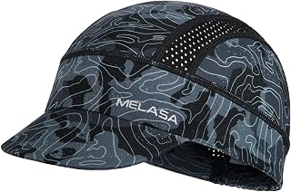 MELASA Bicycle Cap, Cooling Skull Cap Underhelmet Cap with Sun Visor