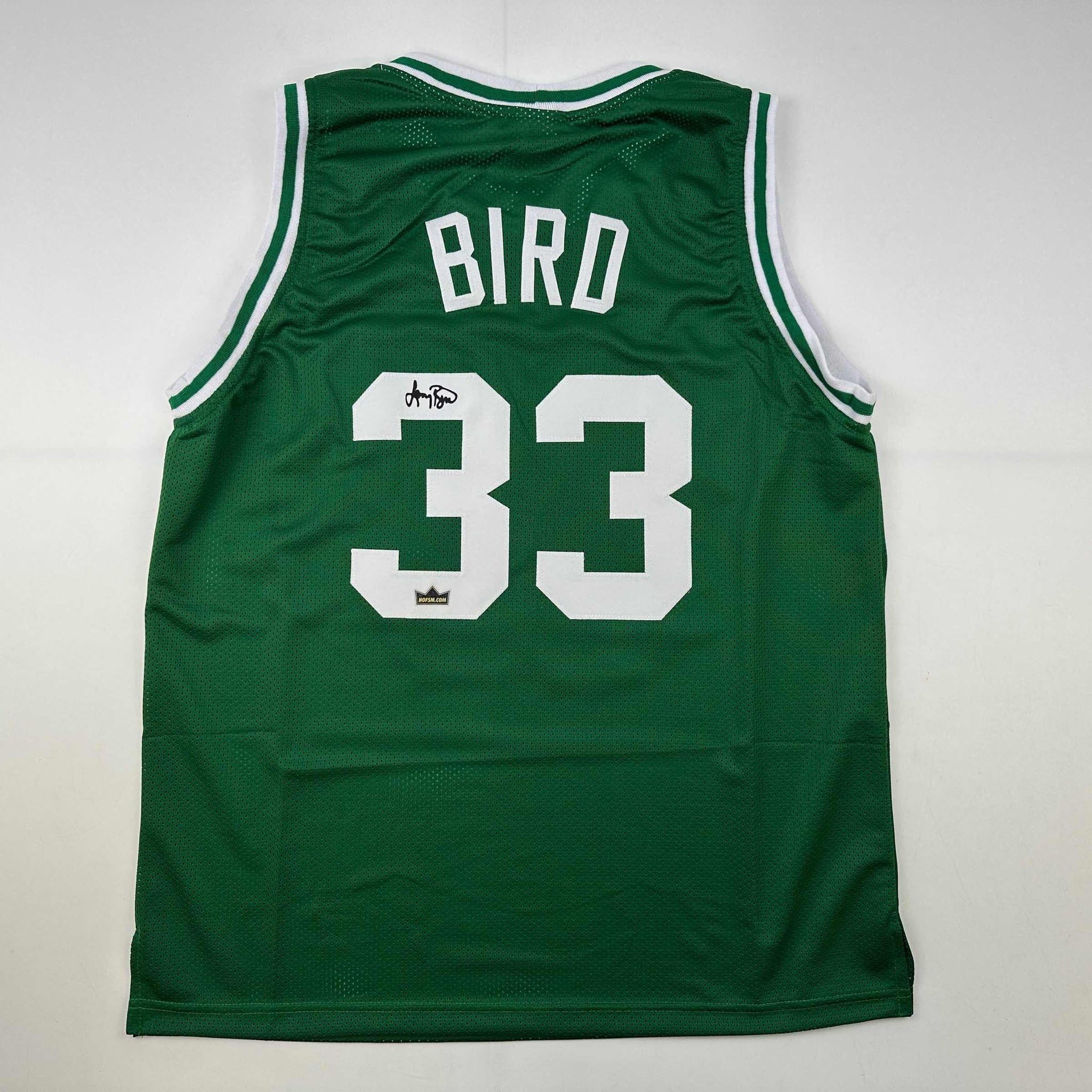Facsimile Autographed Larry Bird Boston Green Reprint Laser Auto Basketball Jers
