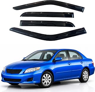 Window Visors Rain Guards for 2009-2013 Toyota Corolla | Out-Channel Rain Guards Vent Wind Deflectors 4PC, Car Accessories for 09-13 Corolla
