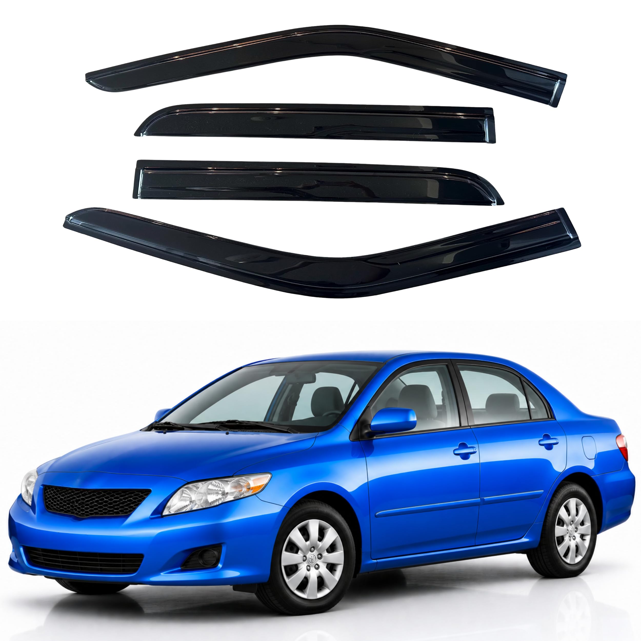 Window Visors Rain Guards for 2009-2013 Toyota Corolla | Out-Channel Rain Guards