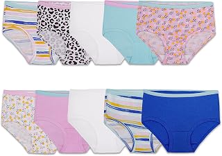 Fruit of the Loom Girls' Cotton Brief Underwear Multipacks