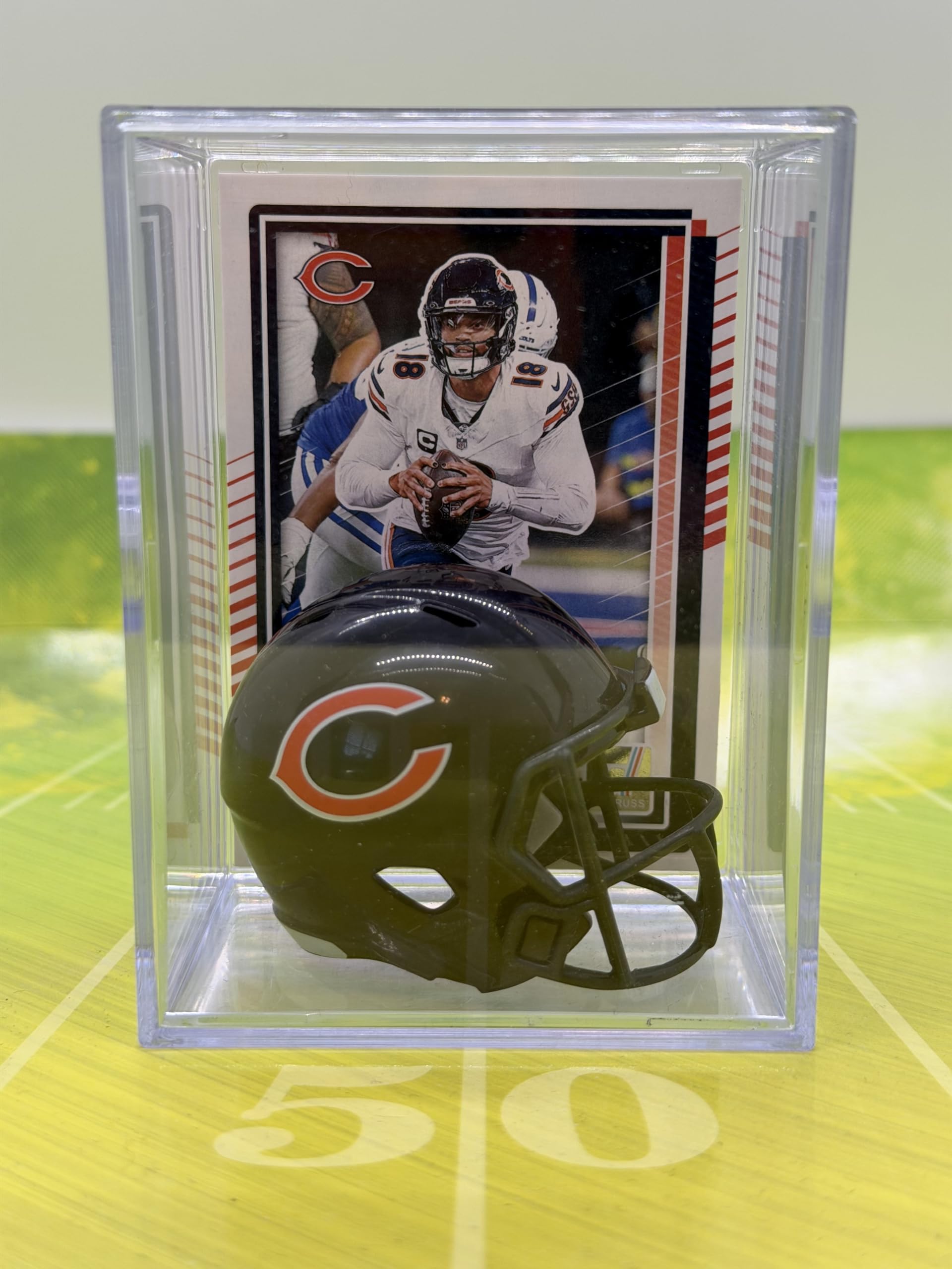 Chicago Football Helmet Shadowbox w/Caleb Williams card