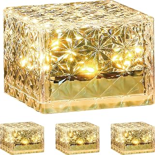 ENTLIGHT Solar Lights, Outdoor Garden Lights, Waterproof (V4 Diamond Cut: Warm, 4 Lights)