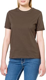 Pieces Pcria SS Fold Up Solid Tee Noos BC Women's T-Shirt (Pack of 1)