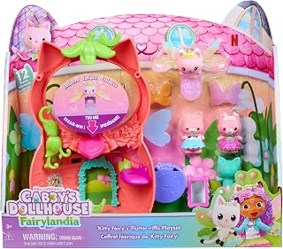 Gabby's Dollhouse Fairylandia, Kitty Fairy’s Flutter-riffic Playset | 12-Piece Set, Exclusive Fluttering Ring, Dress Up 2 Kitty Bear Figures, Kids Toys for Girls & Boys Ages 3+