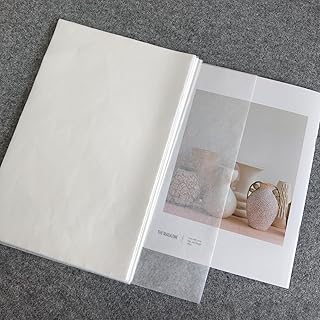 100 Sheets Bamboo Pulp Rice Paper, Wet-Strength Tissue Paper (White) | Thin, Translucent & Strong Paper for Gelli Printing, Mixed Media, Craft Project, Collage, Lampshades Material (8.6 x 13.4 in)