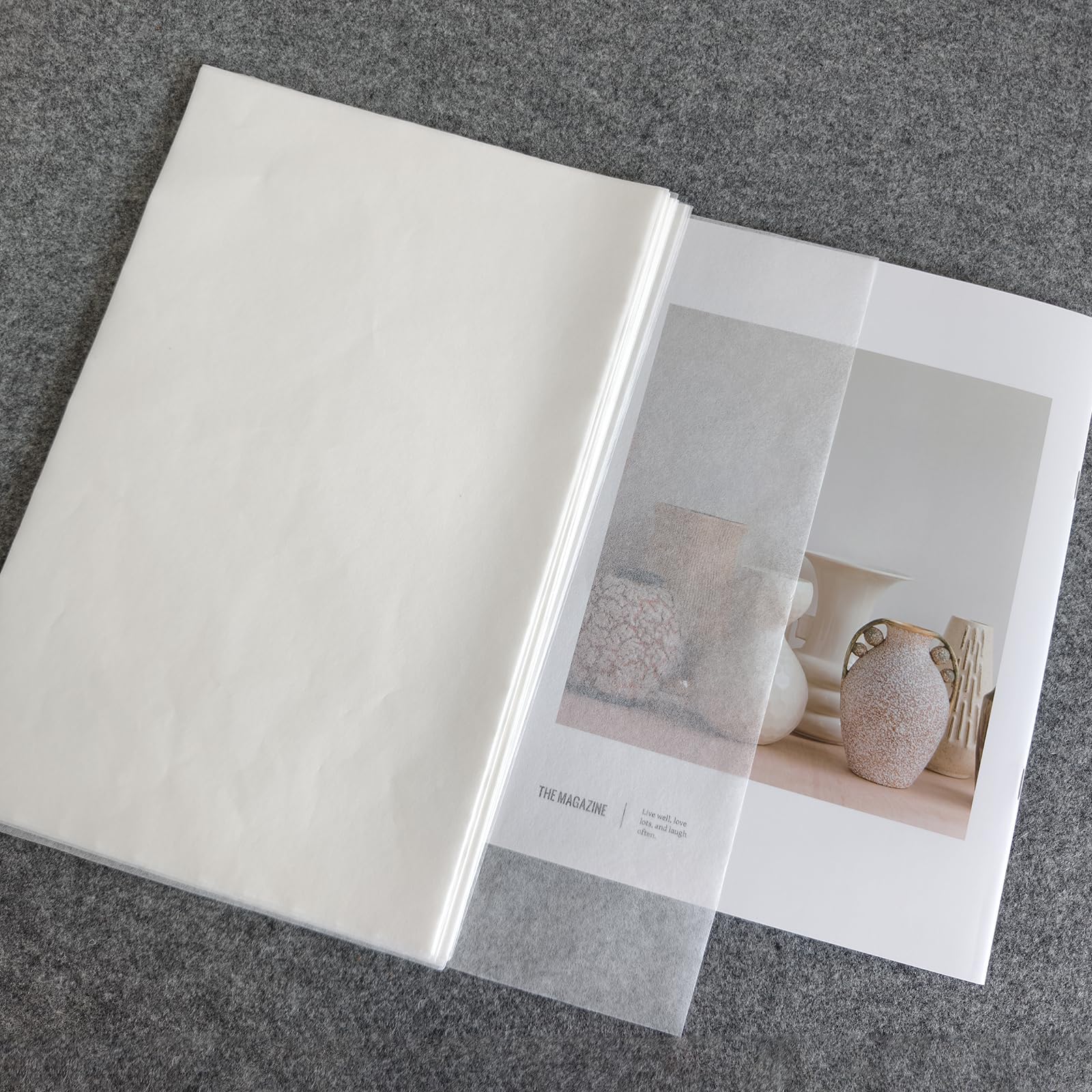 100 Sheets Bamboo Pulp Rice Paper, Wet-Strength Tissue Paper (White) | Thin, Tra
