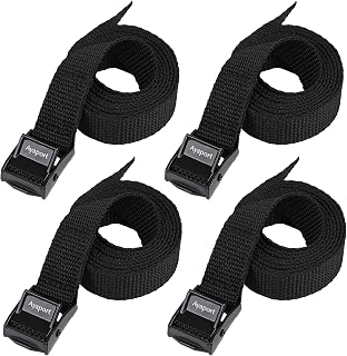 Ayaport Lashing Straps with Buckles Adjustable Cam Buckle Tie Down Cinch Strap for Packing Black 4 Pack