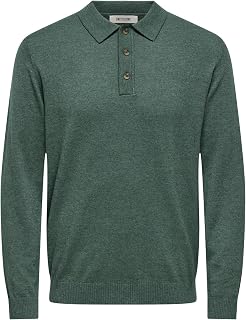 Only & Sons Onsloui Reg 12 LS Mel Men's Knit Polo Shirt