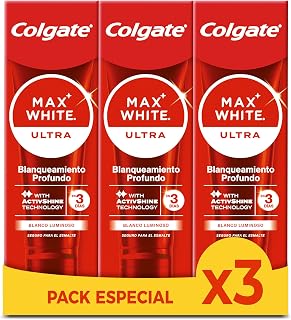 COLGATE Max White Ultra Active Foam Whitening Toothpaste with Fluoride, 50 ml, Safe Whitening Toothpaste with Enamel, Whiter Teeth in Just 3 Days*, Removes Deep Spots*