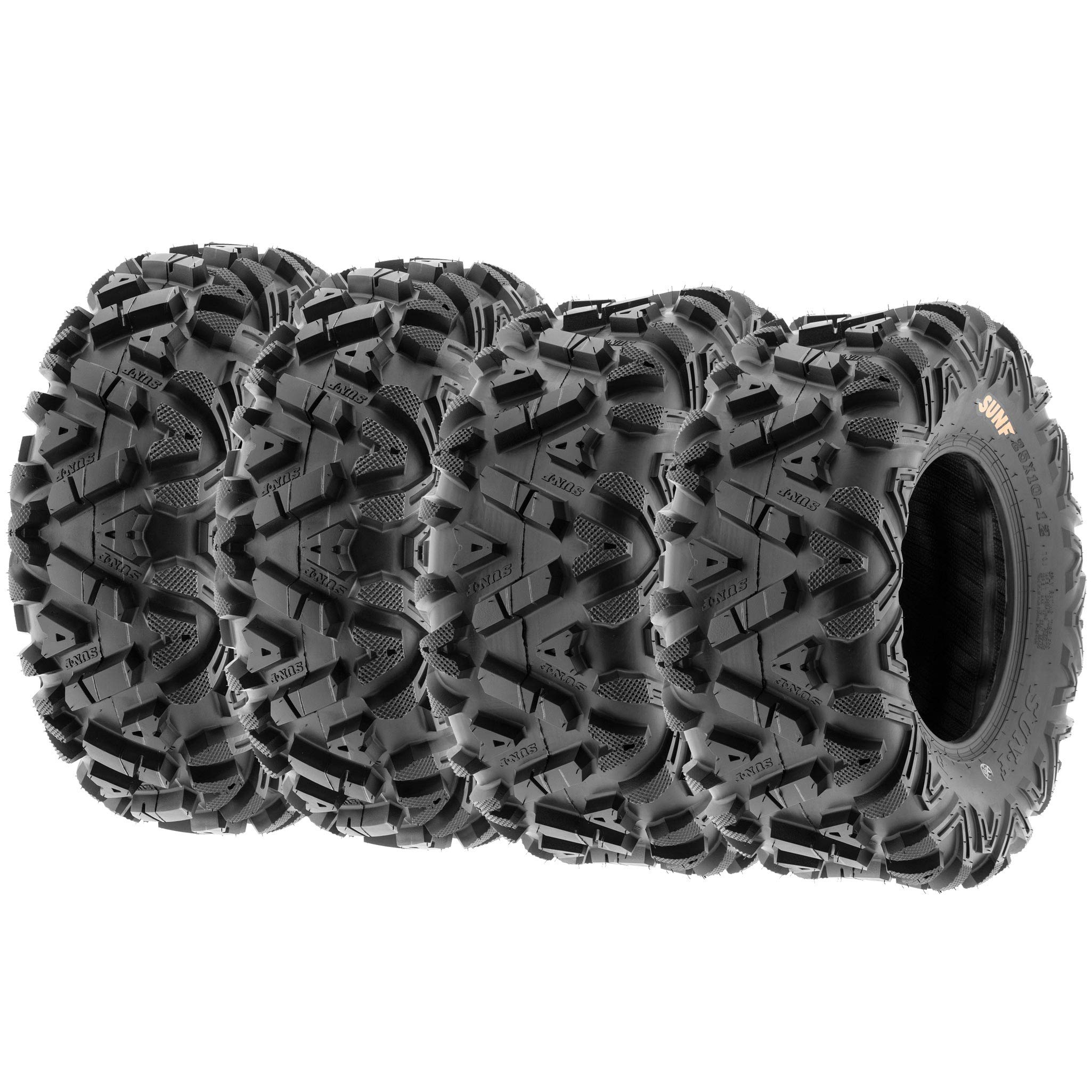 Set of 4 SunF Power.I ATV UTV all-terrain Tires 25x8-12 Front &amp; 25x10-12 Rea
