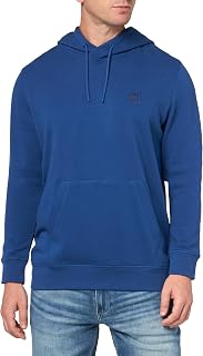[BOSS] フード付きトレーナー Patch Logo French Terry Pullover Hooded Cotton Sweatshirt メンズ ブルー