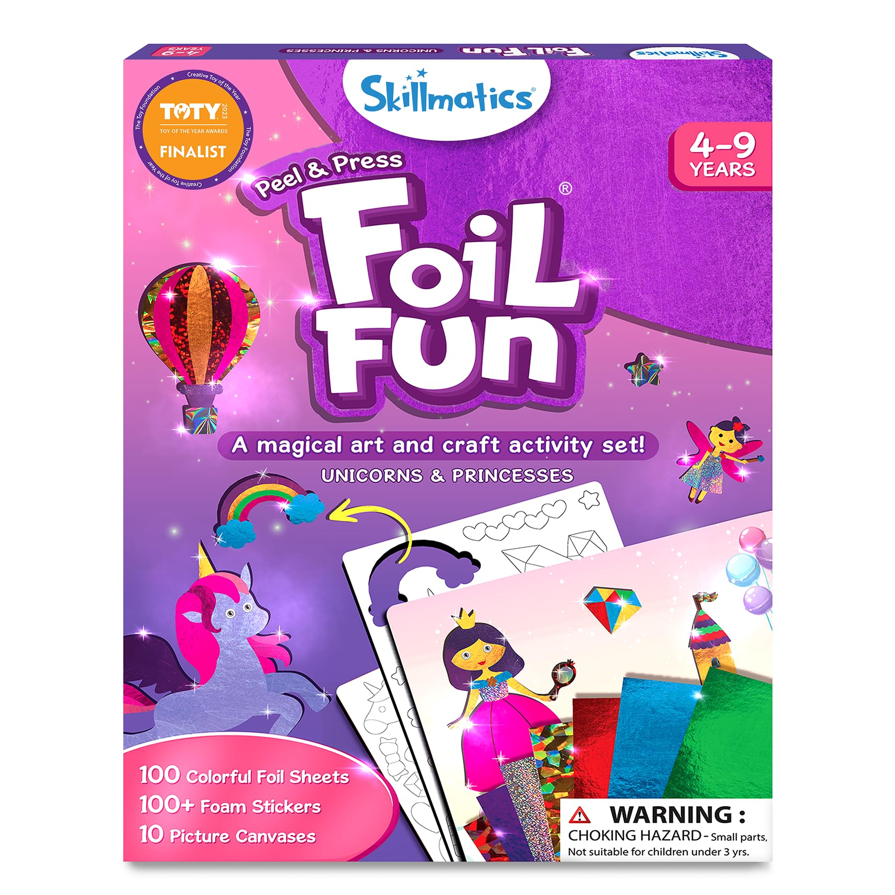 Skillmatics Foil Fun Unicorns & Princesses, Foil Art & Craft, Gift for Kids | Cr