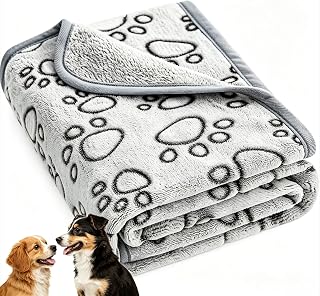 1 x Pet Blanket Soft Fleece Tear Resistant Paw Print Design Machine Washable Warm and Comfortable Pet Blanket for Small Large Small Dogs