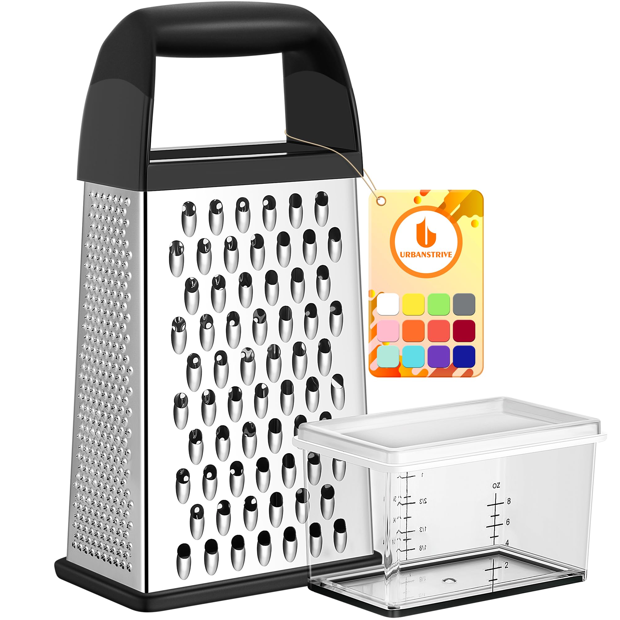 Cheese Grater With Container Box Grater Stainless Steel Kitchen Black | Dishwash