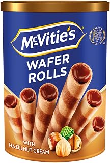 McVitie's Wafer Rolls with Hazelnut Cream Filling, 170 g (Pack of 1) | Irresistible Chocolate Snack Treats, Great for Sharing, Great for Entertaining, Great Anytime