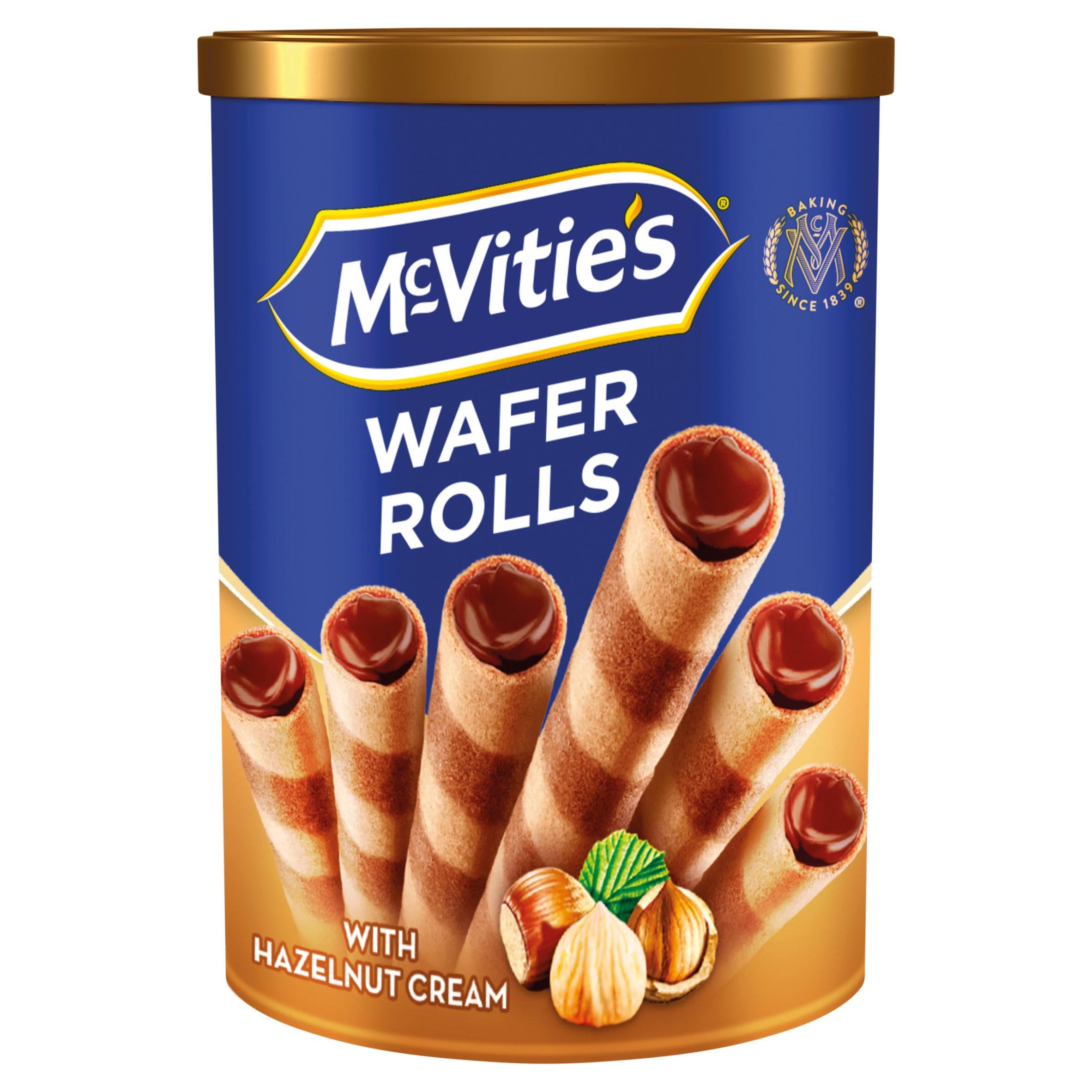 McVitie's Wafer Rolls with Hazelnut Cream Filling, 170 g (Pack of 1) | Irresisti