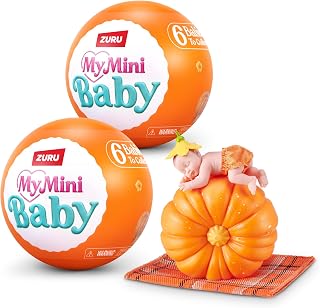 My Mini Baby Pumpkin Patch Series 1 (2 PACK) by ZURU – Collectible Mystery Capsule Baby Doll with Swaddle & Themed Accessory, Miniature Toy for Girls & Collectors.